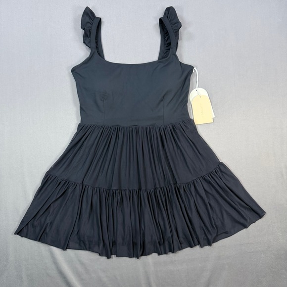 Blogilates Dresses & Skirts - Blogilates Womens L Black Recycled Blend Ballerina Ruffle Active Dress W/ Shorts